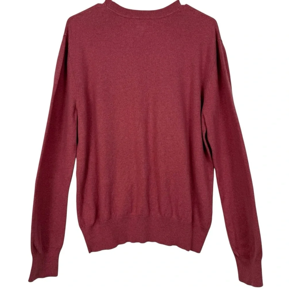 Banana Republic Y2K Cotton-Cashmere Crewneck Sweater Coral/Brick Red Mens Medium